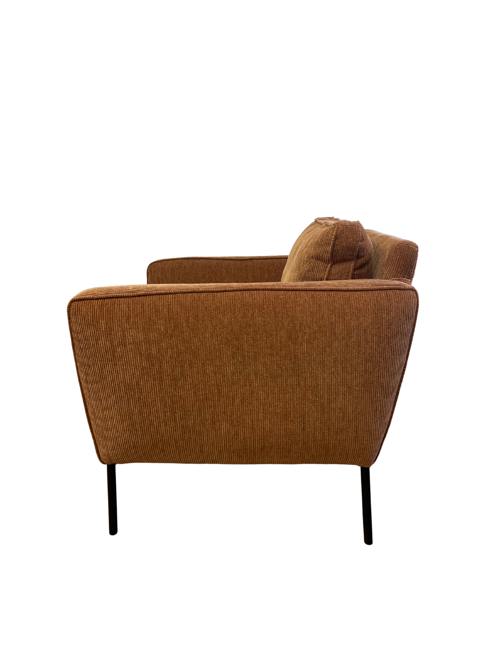 Rétro - Fauteuil en velours côtelé terracotta