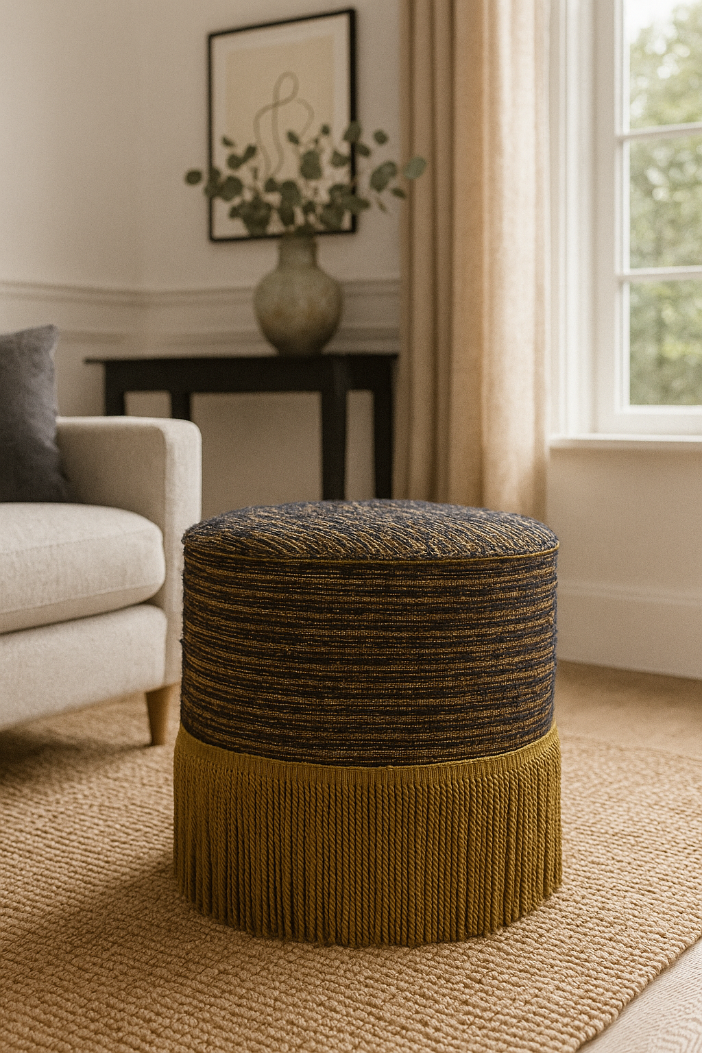 Azir - pouf à franges