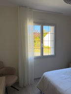 Voilage sur mesure – Rideau Wave sur rail plafond avec tissu Ado