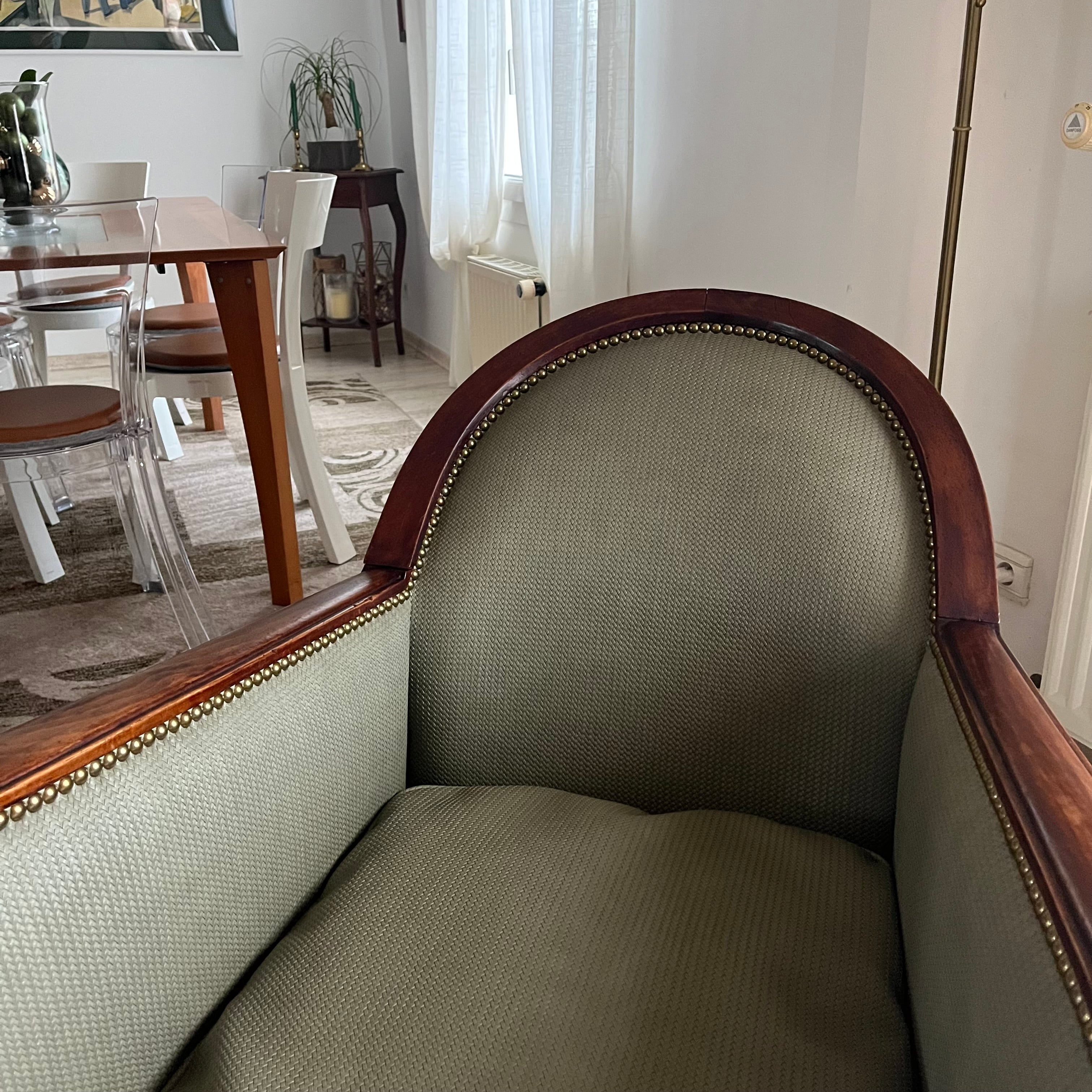 Restauration en semi-traditionnel d’un fauteuil Art Déco des années 30