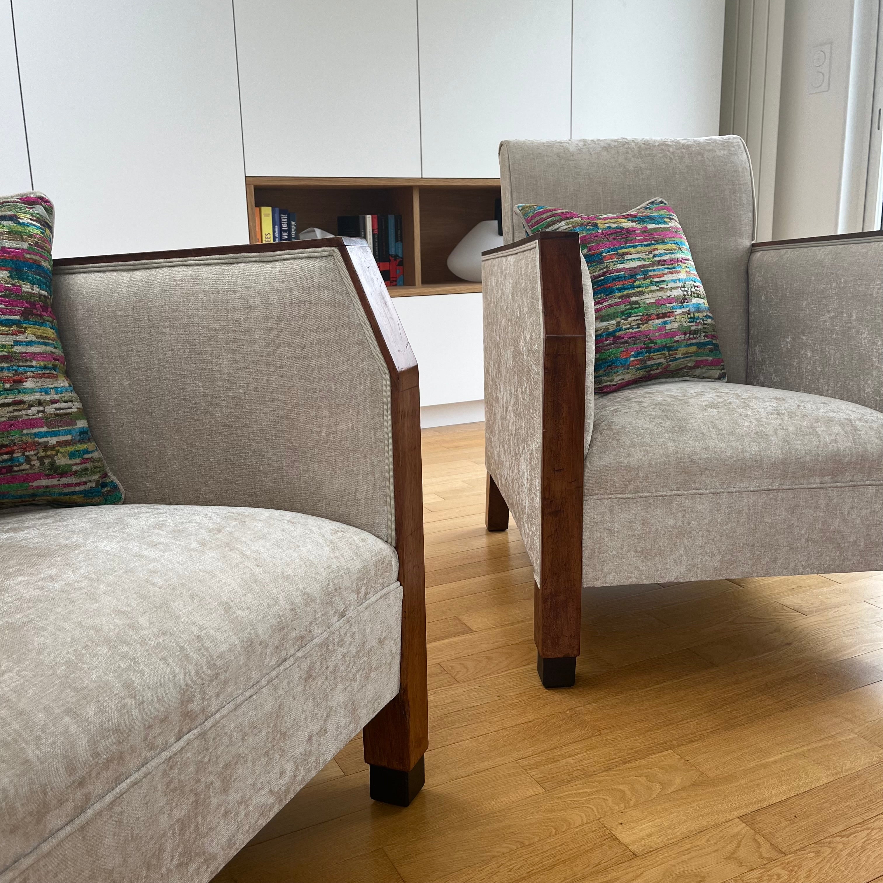 Réfection traditionnelle de fauteuils Art Déco