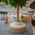 Création d’une banquette circulaire sur-mesure pour une pharmacie – Projet  réalisé avec Cap Agencement