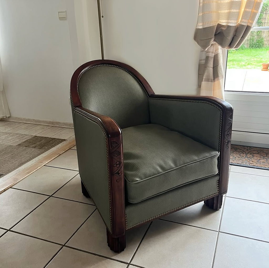 Restauration en semi-traditionnel d’un fauteuil Art Déco des années 30