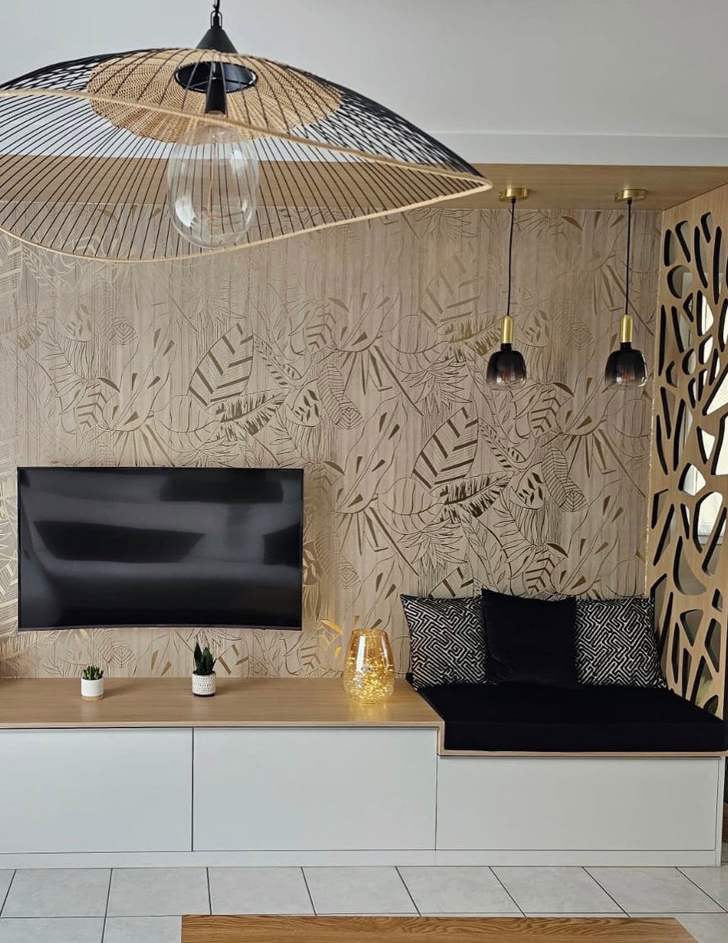 Banquette sur mesure pour un salon 